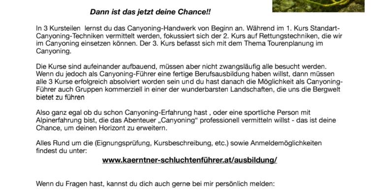 Ausbildung zum Kärntner Schluchtenführer